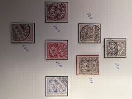 7 timbres oblitérés type chiffres 1882-89 selon photo