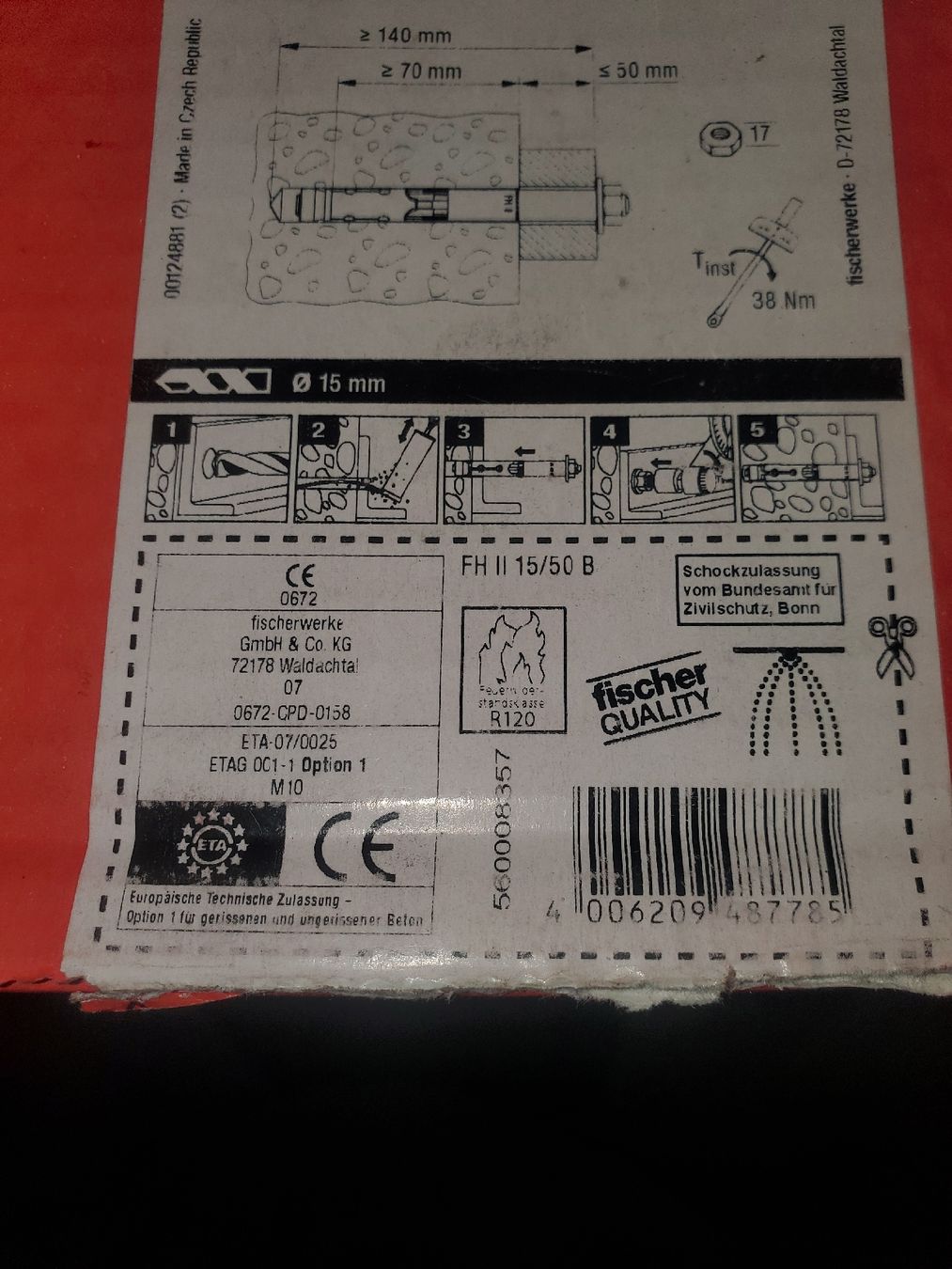Fischer Alle Werkzeuge: Dübel, Schwerlastanker Fischer – Neu und originalverpackt aus Hagenbuch ZH von Jerremi 3