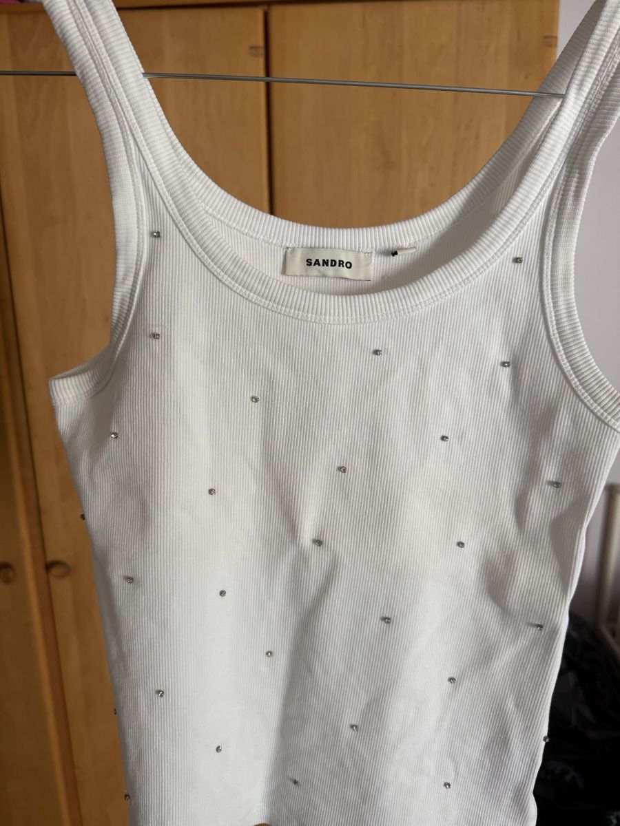 Sandro Tops: Glitzer Top weiss Sandro  – D'occasion à Bottmingen par Itsclaire 7