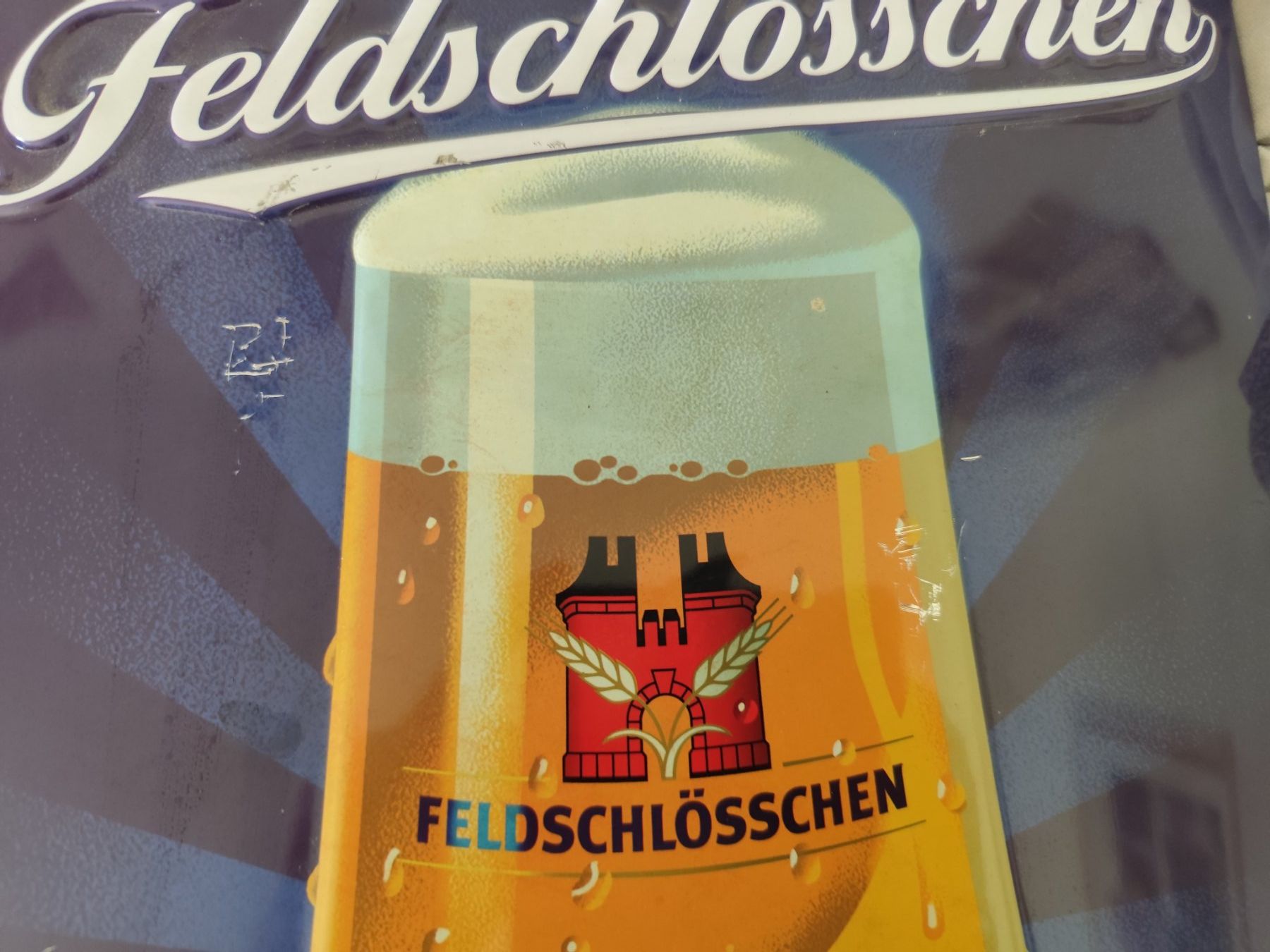 Feldschlösschen Insegne: Panneau Feldschlösschen métallique – Usato da Agiez venduto da reg_77y2 1
