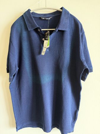Polo bleu taille XL, 100% coton, neuf avec étiquette