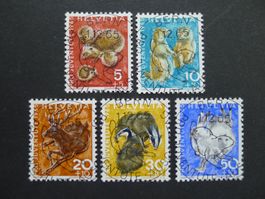 1965 Nr. J210-J214 mit ET-Vollstempel von Bern + Bogenrand