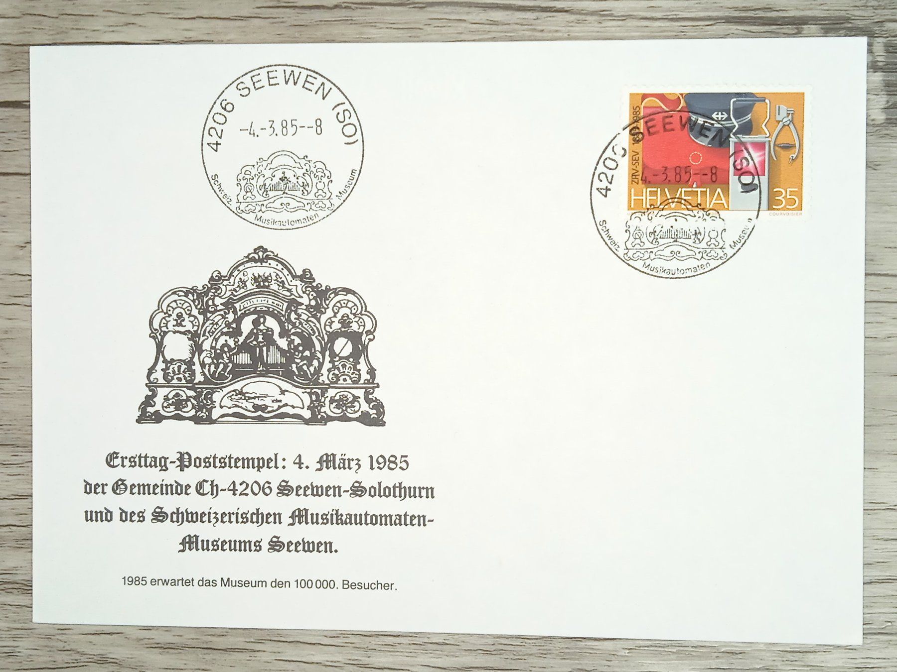 Tutti i francobolli: TR17 Enveloppe + Timbre Suisse 1985 – Usato da Cousset venduto da Patrick_Collections