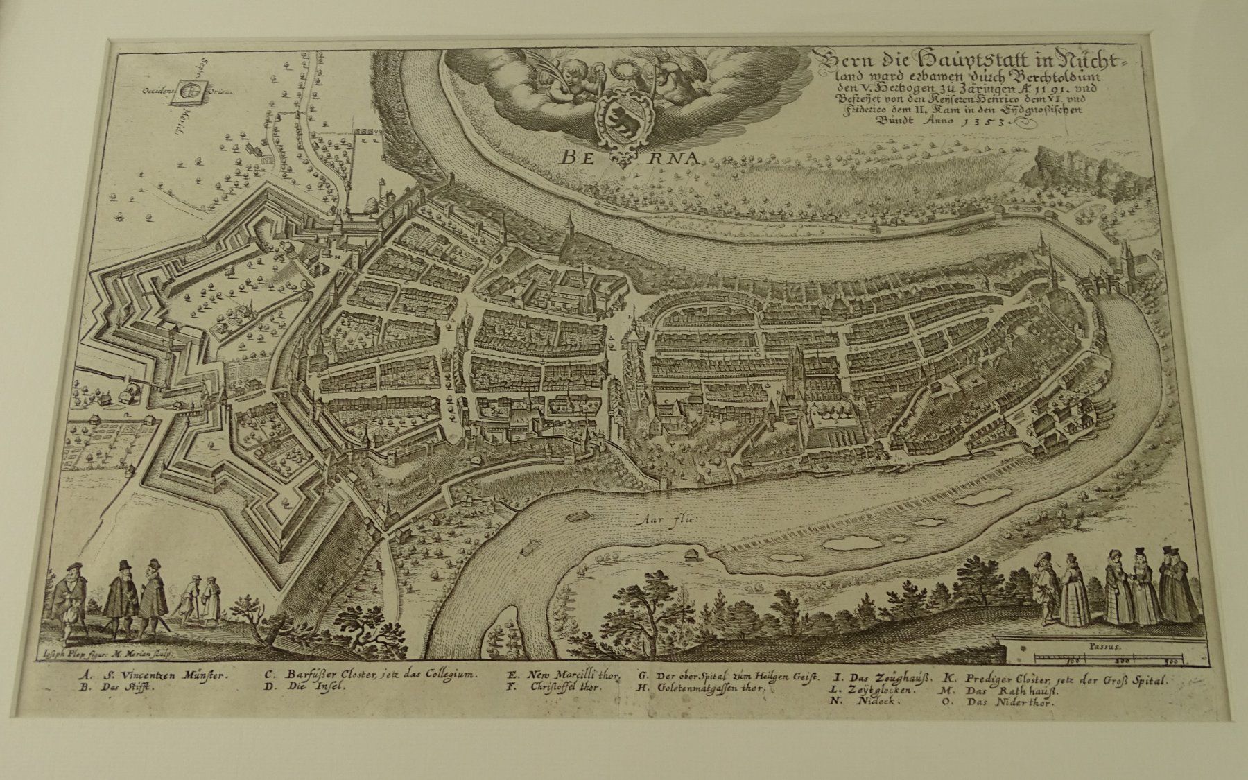 Incisioni: BERN, MERIAN KUPFERSTICH 1654 – Usato da Grüningen venduto da Kartensammler 1