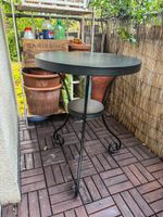 Kleine Gartentisch / Balkontisch aus Metall – schwarz