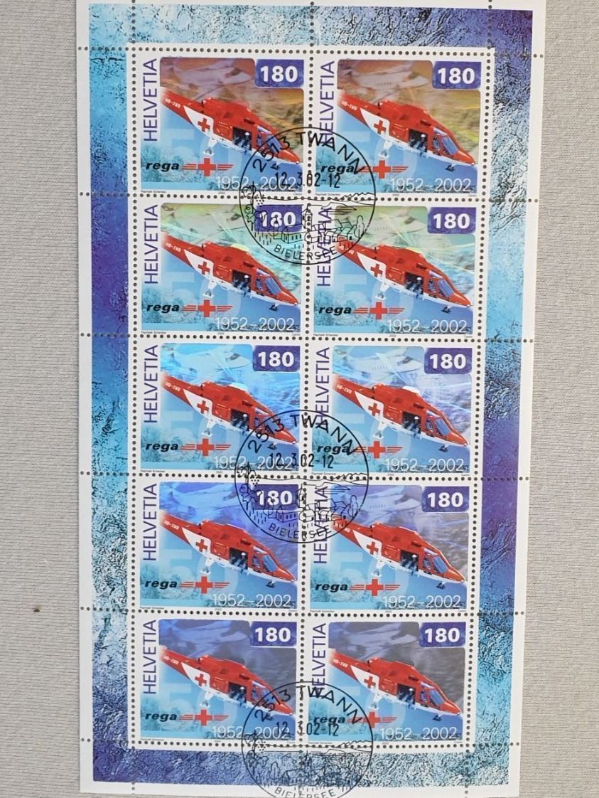 Tutti i francobolli: (112)  Kleinbogen 2002  "50 Jahre Rega" – Usato da Schwarzhäusern venduto da Inot3