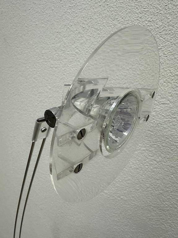 Lampade: Vintage Postmodern Halogen Stehleuchte Chrom mit Acrylschirm – Usato da Obernau venduto da Arche_Noah_Brocki 3