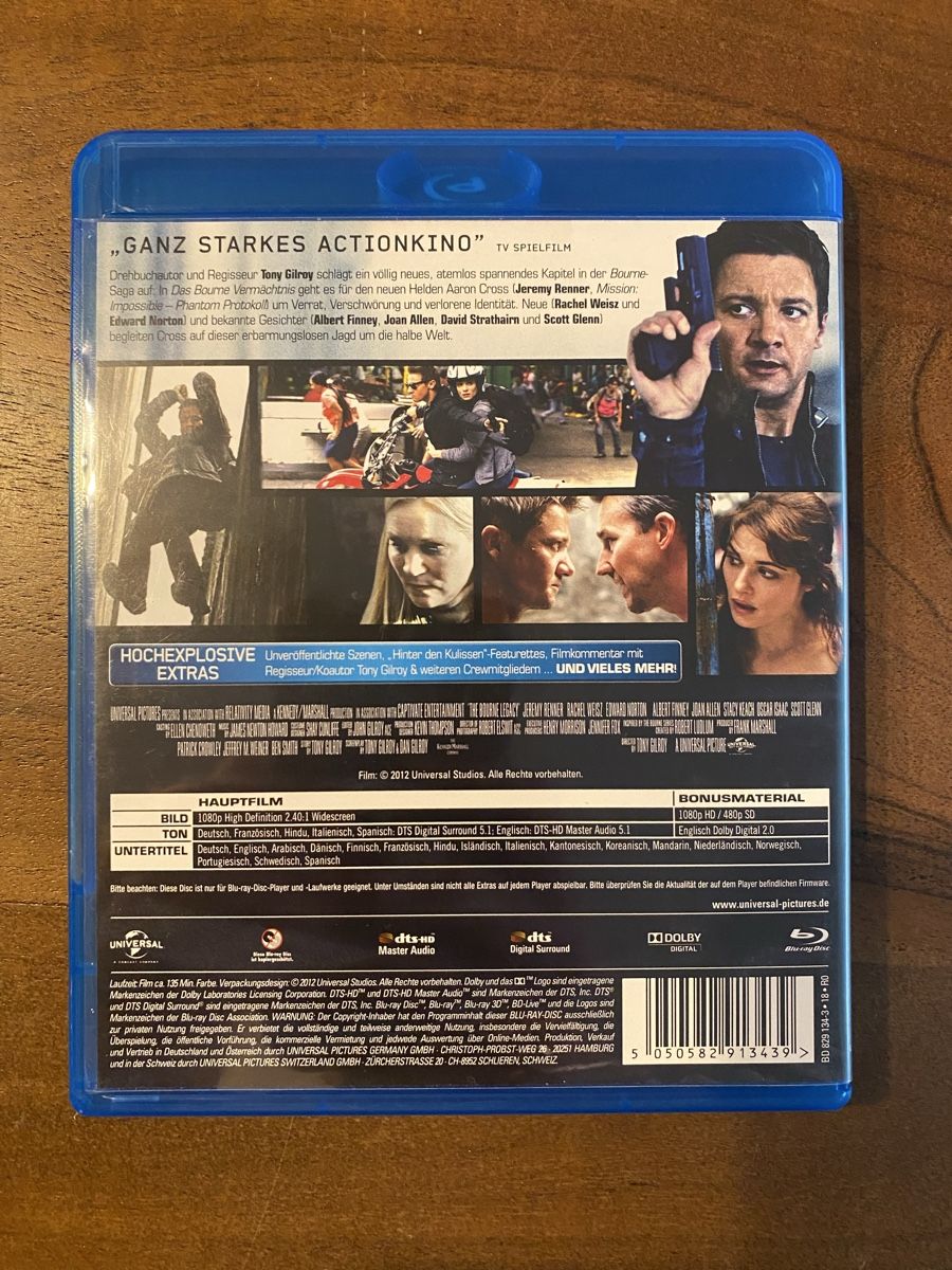Tutti i DVDs: Das Bourne Vermächtnis Blu-ray – Usato da Thunstetten venduto da Virus_33 1