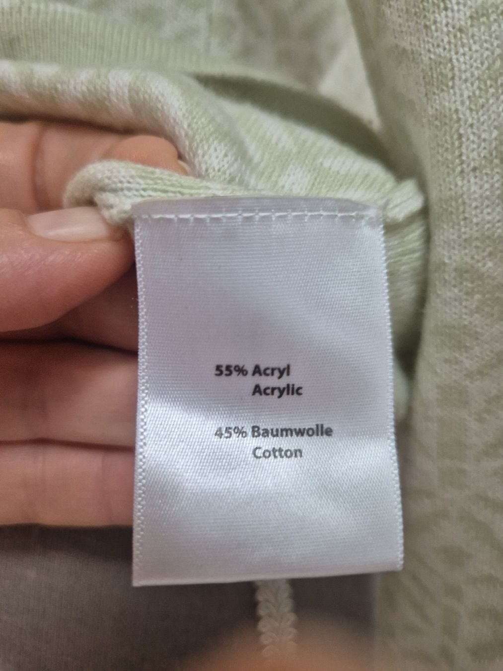 Maglioni & Felpe: Damen Pullover Maxa hellgrün Muster V-Ausschnitt gut – Usato da Zürich venduto da Drago670 4