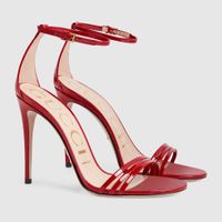 GUCCI VERNICE CRYSTAL HIBISCUS RED Size:40