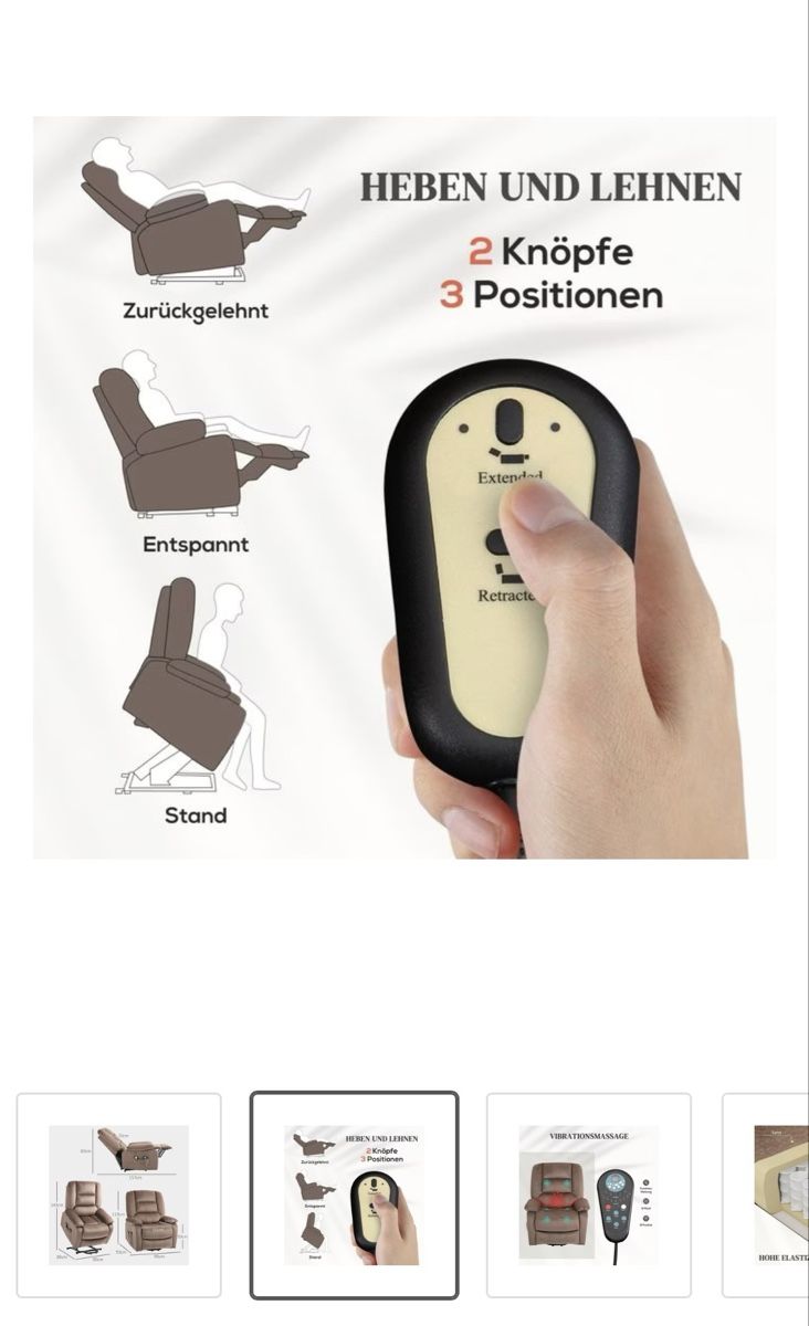 Poltrone: Sessel mit Aufstehhilfe und Massagefunktion braun – Nuovo (secondo la descrizione) da Bad Ragaz venduto da ametinho 3