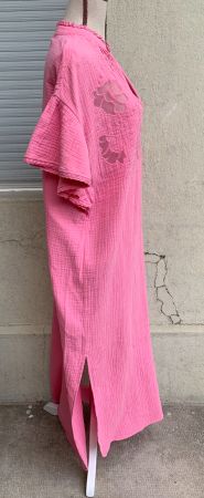 Splendide robe rose SISSEL EDELBO style caftan chic neuf t.S