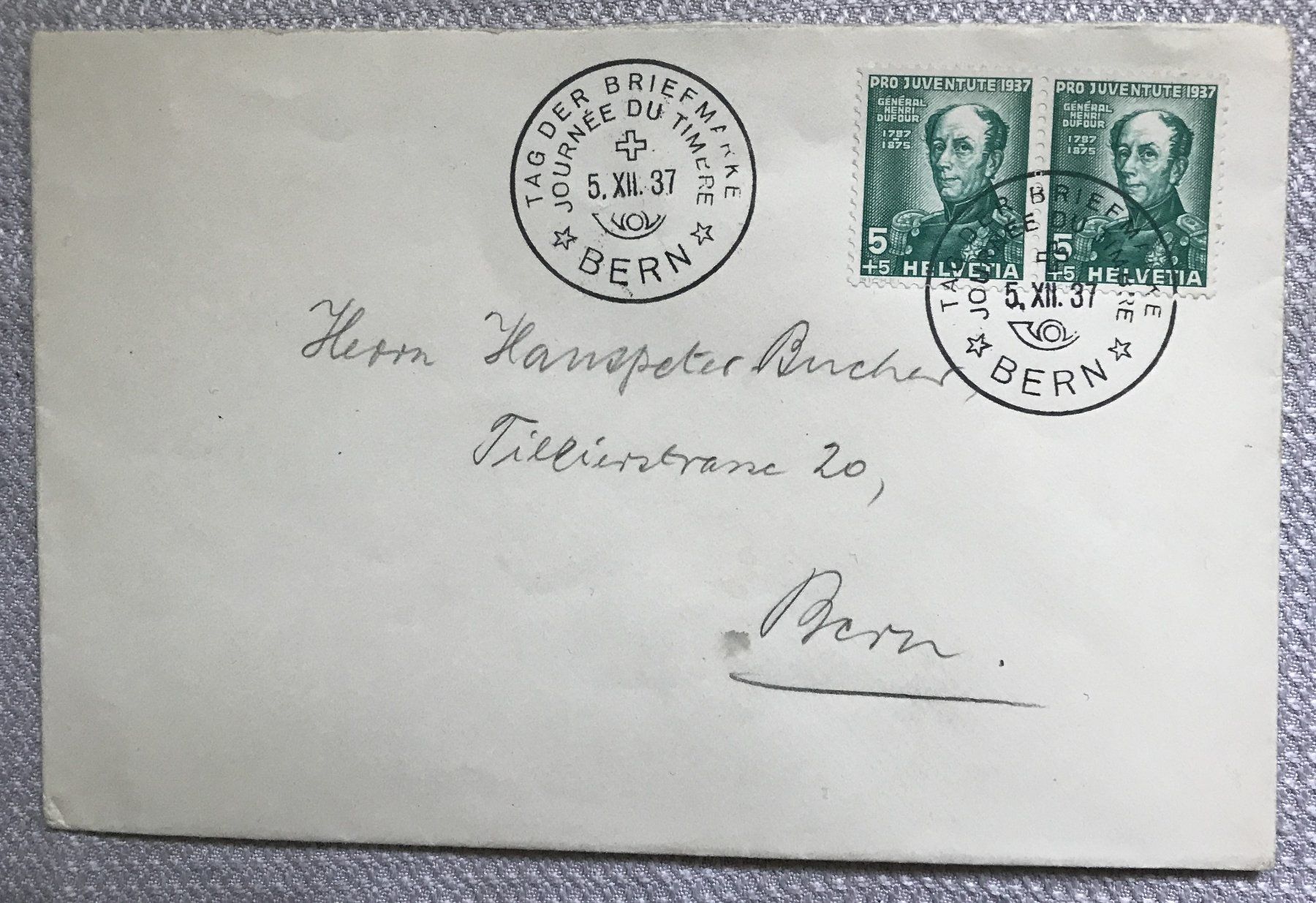 Tutti i francobolli: TAG DER BRIEFMARKE BERN 1937 – Usato da Ostermundigen venduto da Kari1937