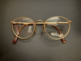 Lunettes Vintage Giorgio Armani Dorées - Monture Ovale Rare