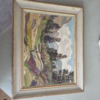 Gemälde Erwin Jungi Berglandschaft 1947 mit Rahmen