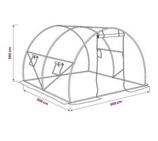 Folien-Gewächshaus 3x3x2 m