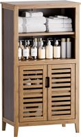 Badezimmerschrank Bambus Badschrank freistehend Walnuss