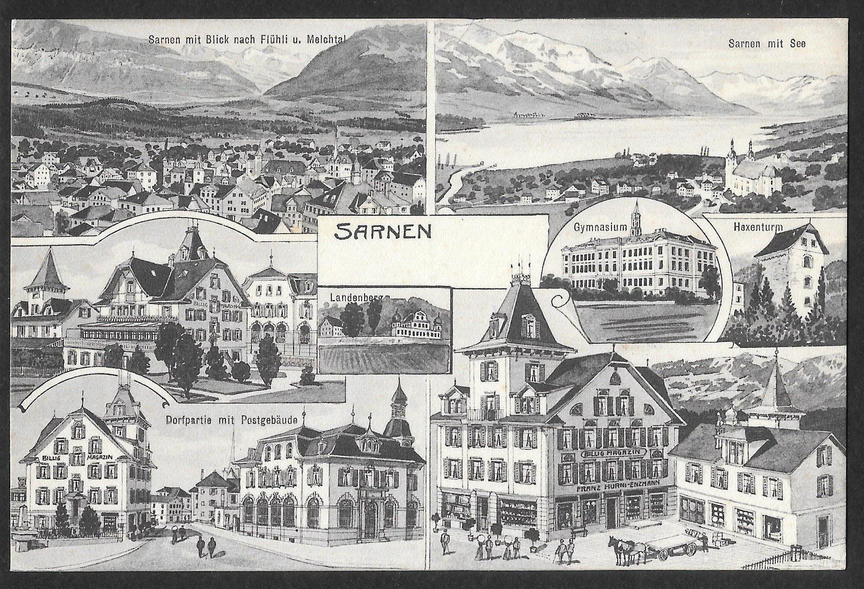Cartoline postali: Sarnen 8 Bilder Lithoähnlich – Usato da Olten venduto da clotaldi