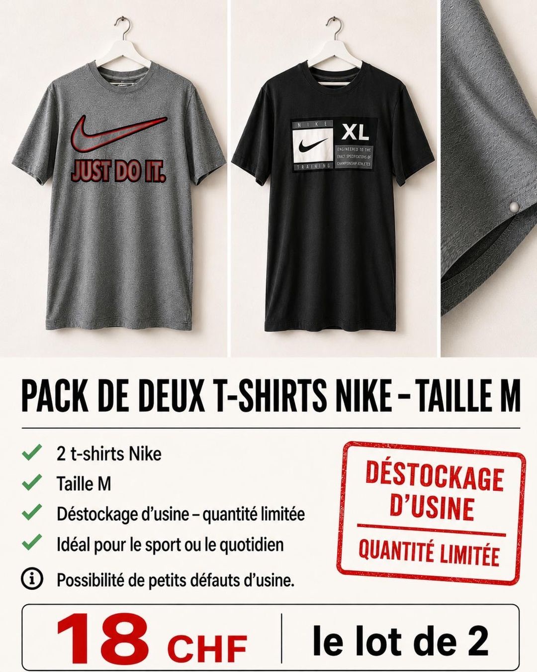 Nike Lotti di vestiti: 2 T-shirts Nike Taille S ( Quantité limité) – Nuovo (secondo la descrizione) da Jussy venduto da max_km8k