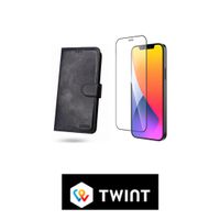 iPhone 13 Schutz-Leder-Bücherregal  mit Glas