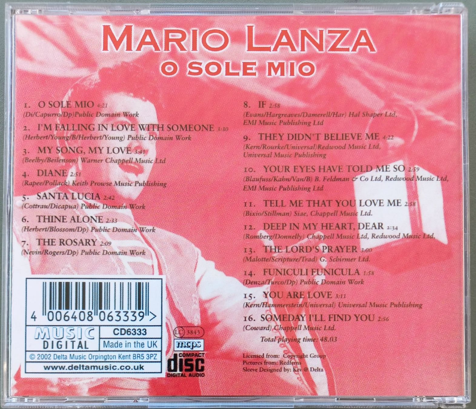 CD: CD - Mario Lanzo - O sole mio – Usato da Niederuzwil venduto da lubimaja 2