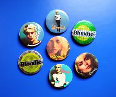 BLONDIE, POP ANSTECKKNOPF, 7 STÜCK, 70er JAHRE