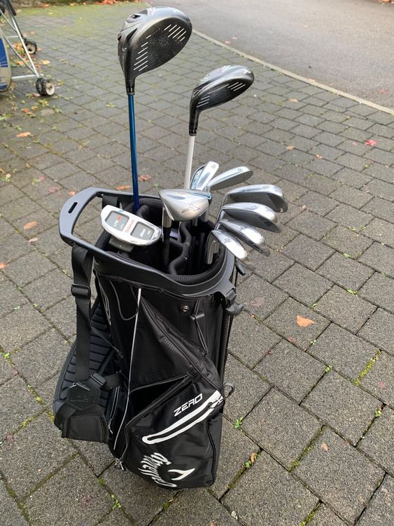 Golftasche/Pencilbag/Reisebag/Rangebag/Pistolbag/Tragebag Mit Integrierter Schutzhaube Und Außentasche In Farbe: Schwarz - Silber