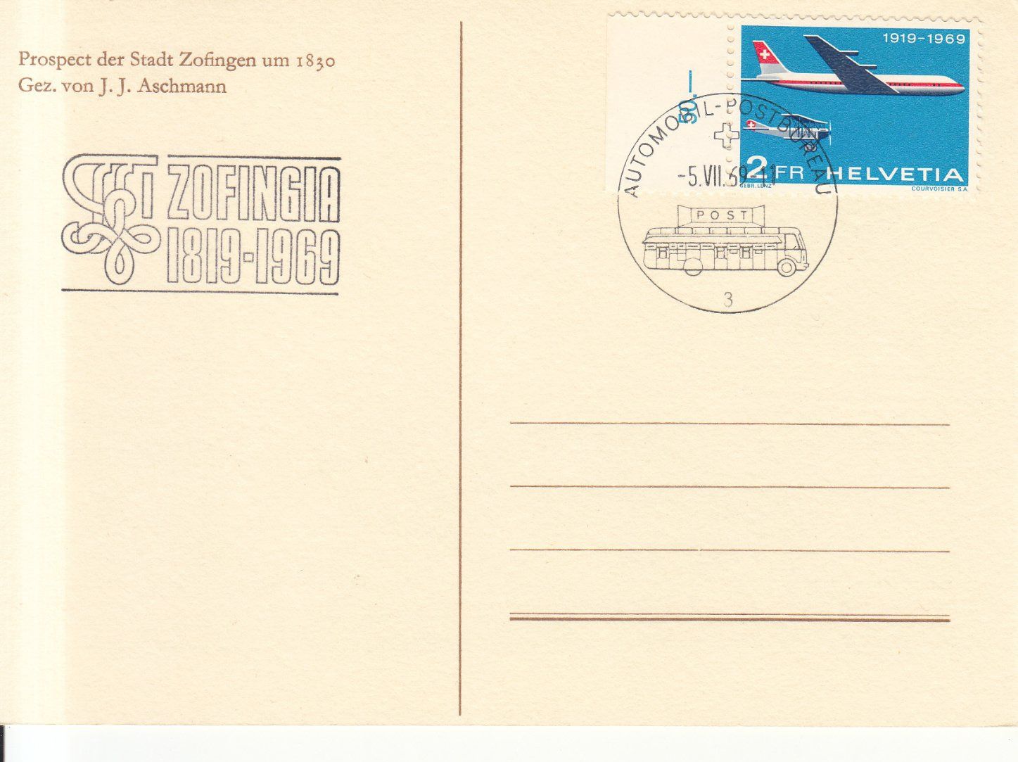 Tutti i francobolli: Sonderstempel A. 1146 Zofingen 1969 – Usato da Bürglen TG venduto da StampGraf