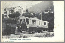 1911, VEVEY - CHAMBY, TRAIN, GROS PREMIER PLAN, TRÈS BELLE!