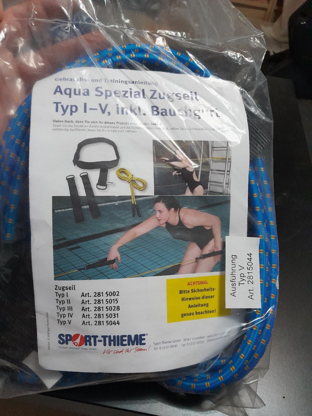 Hometrainer: Zugseil Aqua Spezial Typ V, mit Bauchgurt – Nuovo e nell'imballaggio originale da Grolley venduto da Montana78