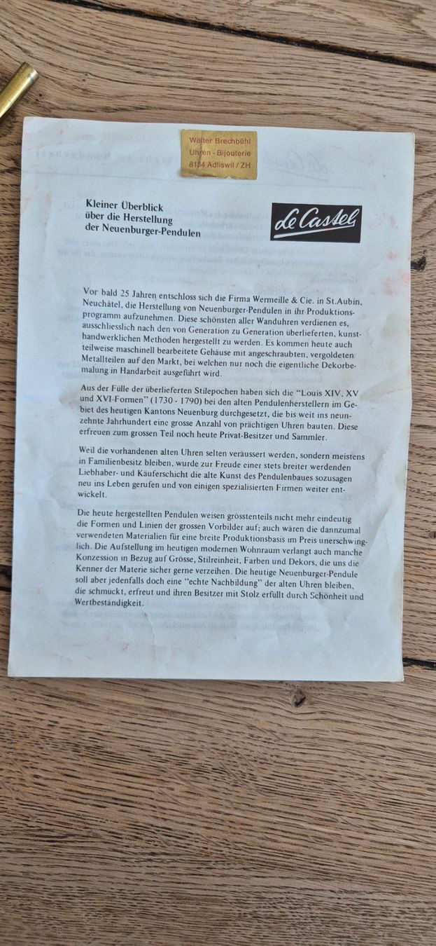 Stand- & Wanduhren: Pendule "Le Castel" – Gebraucht aus Einsiedeln von missboss 5