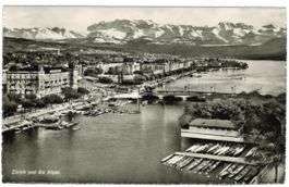 AK Zürich und die Alpen