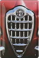 Blechschild-ALFA ROMEO FRONT SILVER ROT