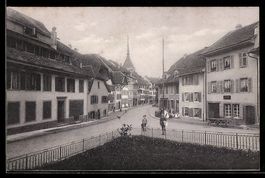 Aarau /Rain, Strassenpartie mit Geschäf
