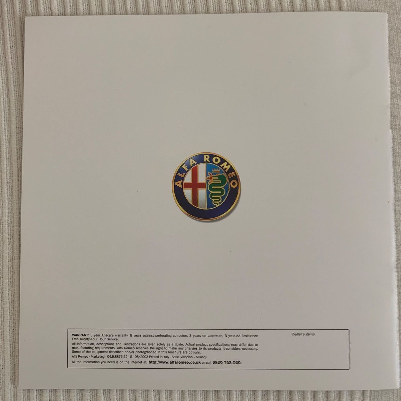 Alfa Romeo Accessori per altri veicoli: Alfa Romeo GTV 916 Prospekt ab 2003 – Nuovo (secondo la descrizione) da St. Gallen venduto da Radiomania-Schweiz 1
