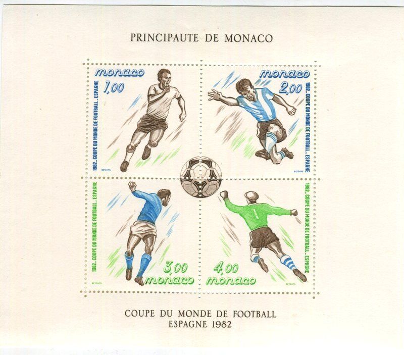 Alle Briefmarken: Block "Fussball". Monaco. – Neu und originalverpackt aus Basel von Butsch5