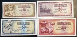 Lot: Yugoslavia 10/20/50/100 Dinara - non circ./unz