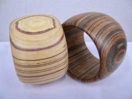 2 Armreifen aus Holz Armreif Bracelet en bois