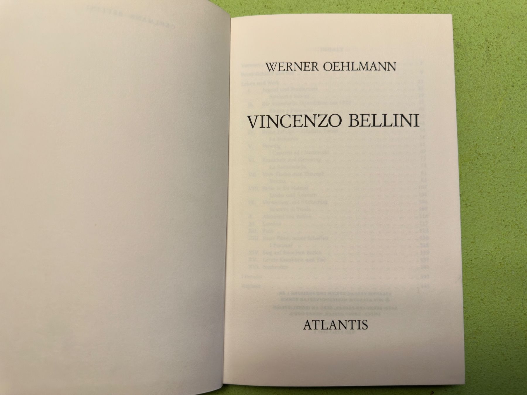 Libri: Werner Oehlmann: Vincenzo Bellini. – Usato da Zürich venduto da allp 2