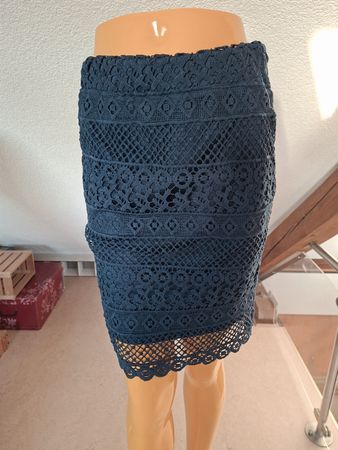 Yessica Spitzenrock midi, Gr. 34, Dunkelblau