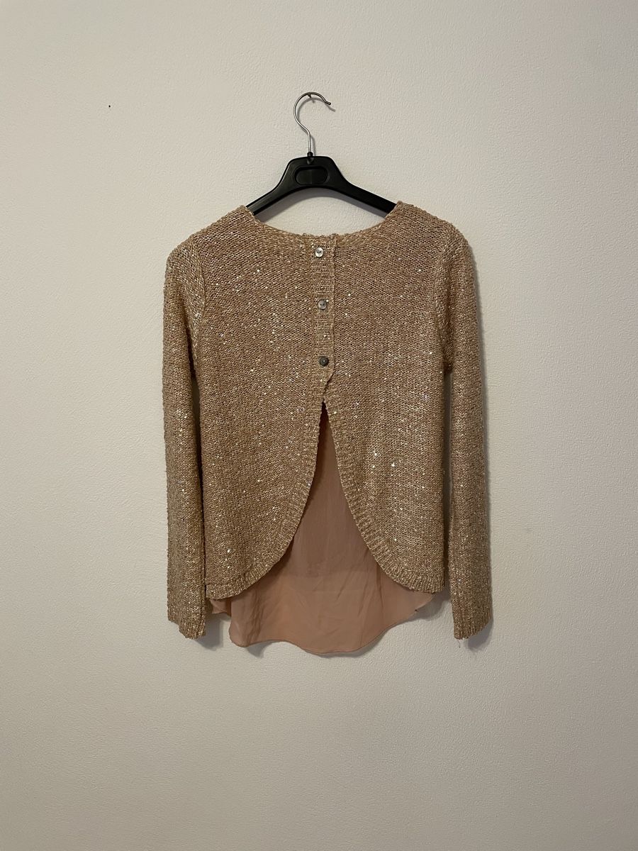 Pulls & Sweat-shirts: Festlicher Paillettenpullover Gr. S, Vero Moda, Gold – D'occasion à Chur par Tsambiko 1