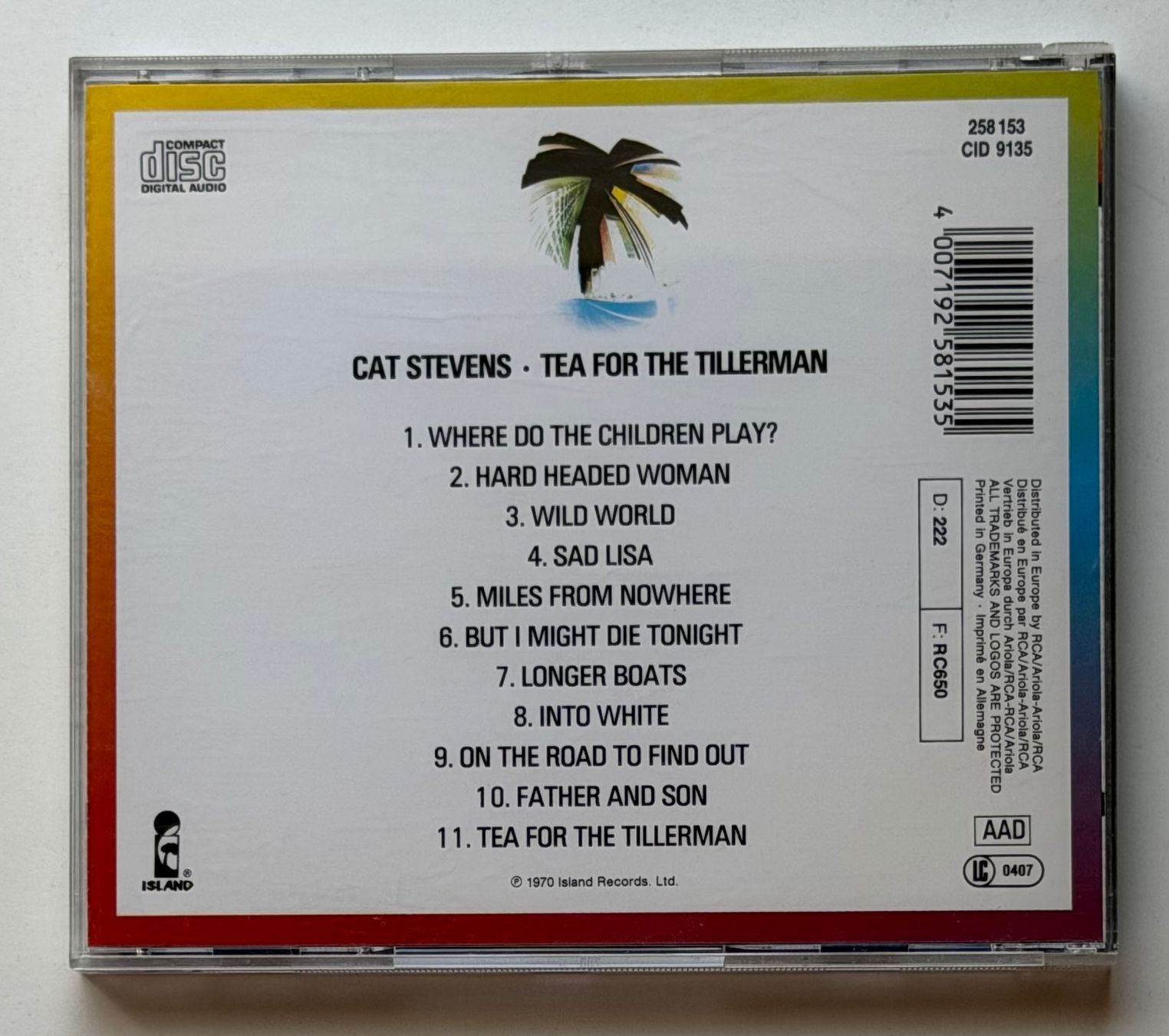 CD: Cat Stevens / Tea For The Tillerman – Usato da Näfels venduto da Musicland 1