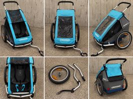 Croozer Kid 1 Fahrradanhänger / Kinderanhänger mit Zubehör  