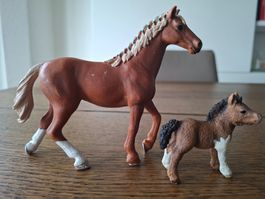 Schleich Pferde Mutter mit Fohlen, gebraucht, guter Zustand