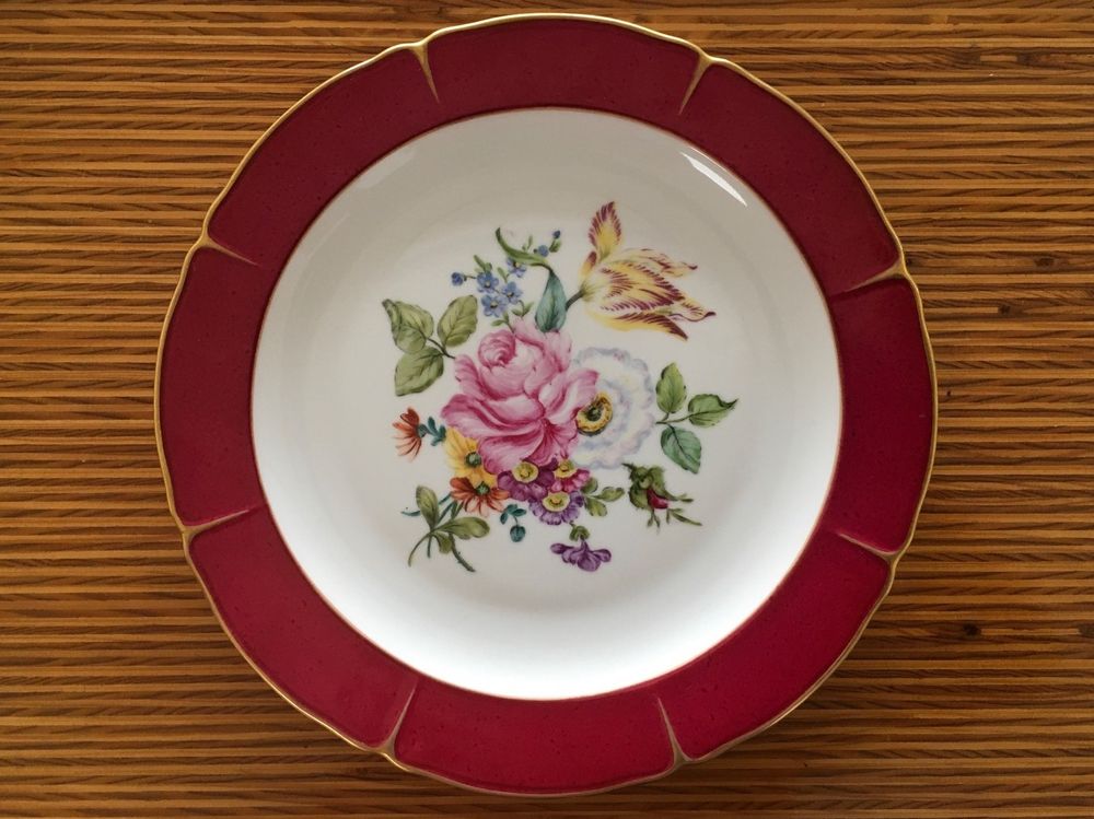 Langenthaler Schmuckteller handbemalt mit Rosenbouquet 1956 (Gebraucht ...