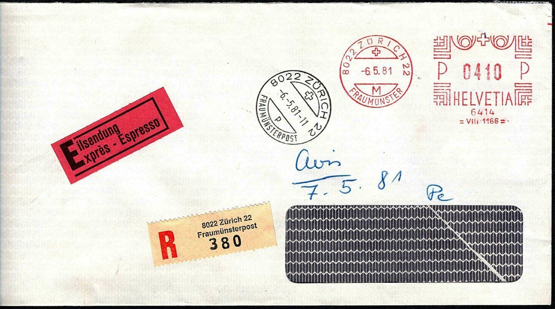 Tutti i francobolli: 1981_5 Couvert mit Firmen-Freistempel – Usato da Thun venduto da Nissan 4