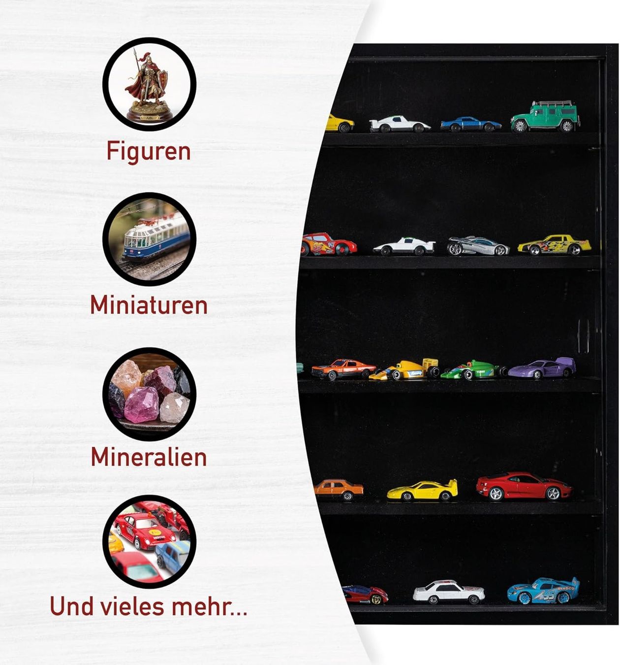 Vetrine: Sammlervitrine, Hängevitrine, Wandregal, Glasvitrine - Black – Nuovo e nell'imballaggio originale da Fislisbach venduto da IboTrade 3