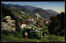 AK Oberbuchsiten /SO, Teilansicht und Frau mit Kind