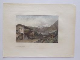 Brig kolorierter Stahlstich