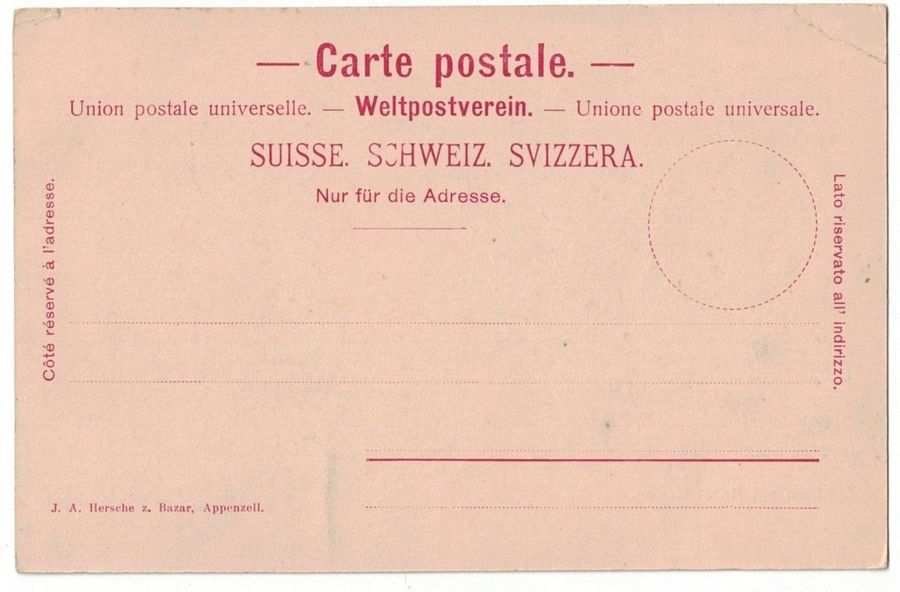 Cartoline postali: Brülisau mit Hohen Kasten, um 1900 – Usato da Frauenfeld venduto da POML 1